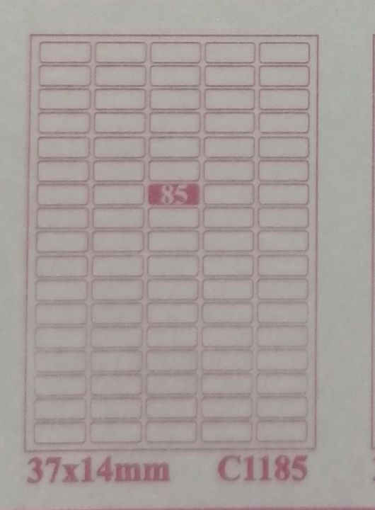 85 Labels on A4 size Sticker Sheet for Barcode Pack of 100 sheets