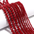 1 Strand Faceted Crystal Abacus Beads Red Rondelle Loose Spacer Beads Flat Glass Beads For DIY Jewelry Making Bracelet Necklace. 
