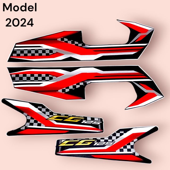 Sticker for Bike 125/Tanki  and Tapa  Sticker for 125 Honda Motorcycle/tinkini tappy Sticker for 125 Honda /tapa sticker  for 125 Honda/tanki sticker for 125/tapa sticker fancy/Decoration parts/Honda sticker for tanki tapa/color Red (335)