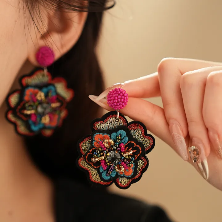 Colorful%20Rice%20Beads%20Embroidered%20Flower%20Earrings%20for%20Women%20Unique%20Design%20Drop%20Earring%20Retro%20Delicate%20Luxury%20Designer%20Jewelry%20-%20Image%202
