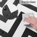 Modern Chevron Shower Curtain - Black & White Waterproof PEVA Bathroom Decor​. 