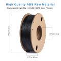 3D Printer Filament ABS 3D Printing Filament 1.75mm Dimensional Accuracy +/- 0.02 mm, ABS 0.25KG Black.