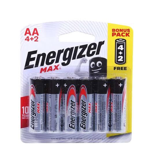 100% Authentic Energizer MAX AA Batteries 4+2 Bonus Pack Alkaline Battery Cells