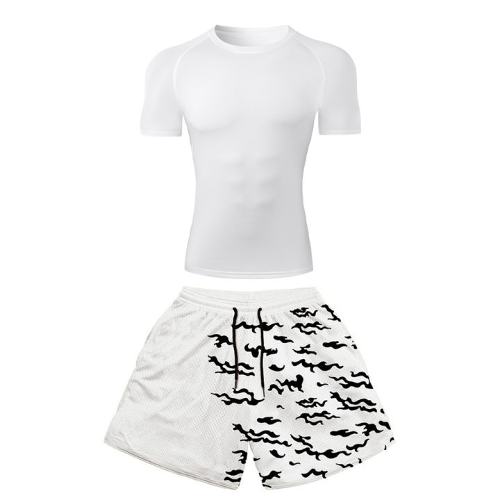 2PCS%20Anime%20Compression%20Sportswear%20Suit%20Men's%20Fitness%20Set%20Quick%20Dry%20Gothic%20Compression%20Shirt+Harajuk%202%20in%201%20Gym%20Shorts%20Summer%20-%20Image%203