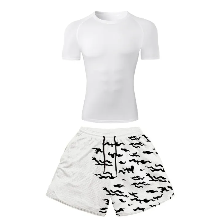 2PCS%20Anime%20Compression%20Sportswear%20Suit%20Men's%20Fitness%20Set%20Quick%20Dry%20Gothic%20Compression%20Shirt+Harajuk%202%20in%201%20Gym%20Shorts%20Summer%20-%20Image%203
