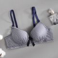 Japanese Underwear Female Small Breasts Gathered Thin Section Underwear Comfortable Breathable Girls Plaid Bra. 