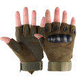  Hard Knuckle Half Finger Gloves Men's Combat Hunting Shooting Paintball Duty - Fingerless. 