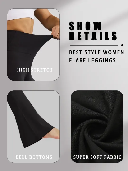 Women's%20Super%20Soft%20Flare%20Pants%20High%20Waisted%20Tummy%20Control%20Workout%20Yoga%20Leggings%20Bell%20Bottoms%20-%20Image%203