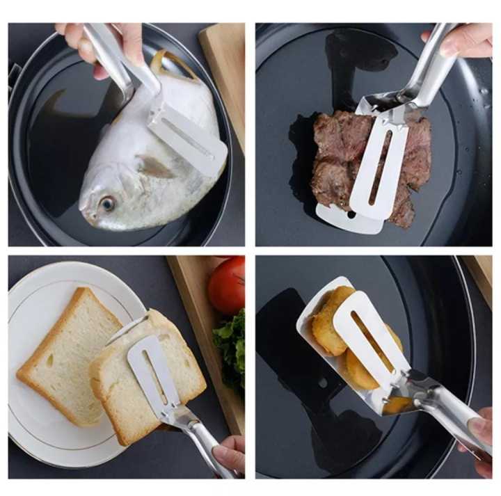 Food Dibble Stainless steel sp dealz New 3 in 1 cooking tong dibble sided spachula ...