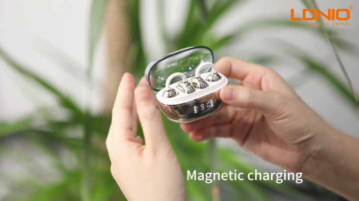 LDNIO T09 Wireless Bluetooth 5.4 Earbuds– Dual Pair, Open-Ear Clip Design, LED Display Battery Case, Low Latency, Gaming, Touch Control, HIFI Audio