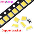 100pcs led smd 5730 or 2835 Copper LED COB Chip Lamp Beads 0.5W Led lighting interior replacement parts For led round board bulb. 