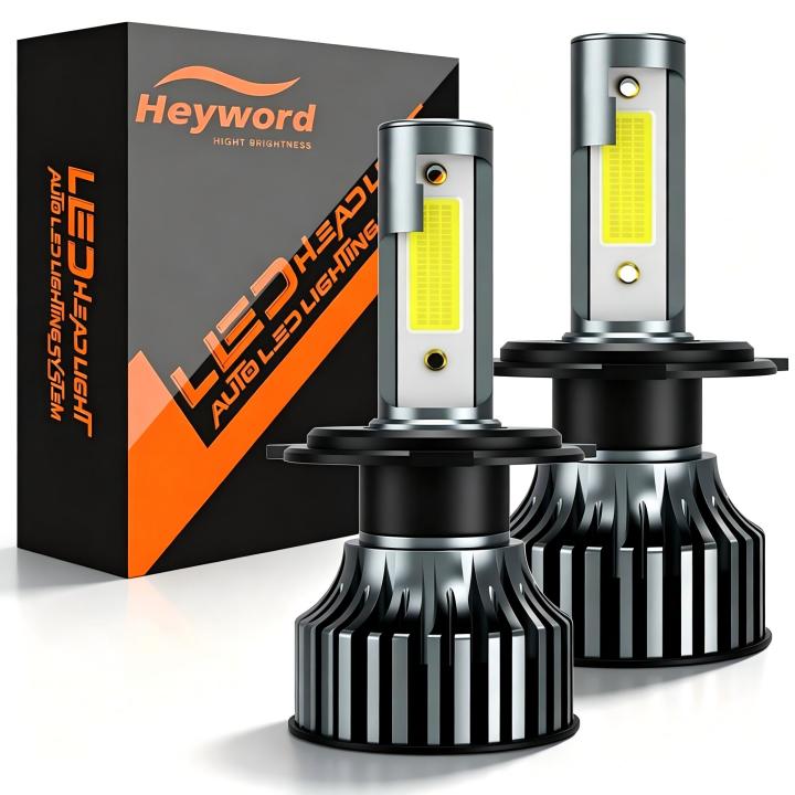 Heyword 2pcs Illas 12V 9005 9006 H1 H4 H7 H13 9004 9007, 120000LM 300W Faro LED Superbrillante Para Coche, Chip COB, 6000K