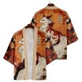 Anime FOX Print Kimono Loose Japanese Streetwear Cardigan Women Men Harajuku Haori Cosplay Top Shirts Yukata.