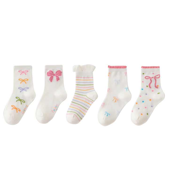 5%20Pairs%20Bow%20Ties%20Kids%20Girls%20Mid-calf%20Socks%20Sweet%20Selected%20Combed%20Cotton%20Solid%20Breathable%20Comfortable%20Children's%20Socks%20for%20Girls%20-%20Image%208