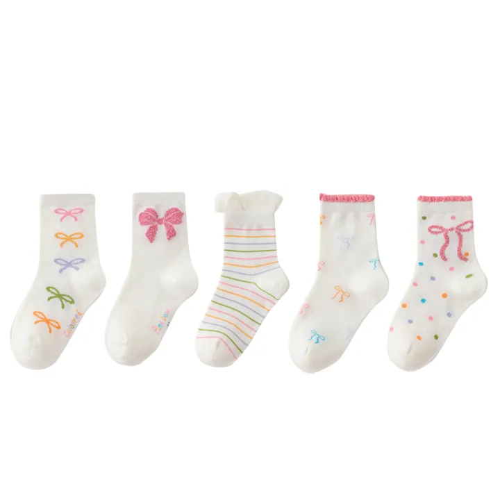 5%20Pairs%20Bow%20Ties%20Kids%20Girls%20Mid-calf%20Socks%20Sweet%20Selected%20Combed%20Cotton%20Solid%20Breathable%20Comfortable%20Children's%20Socks%20for%20Girls%20-%20Image%208