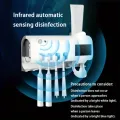 Toothbrush and Towel Disinfection Two in One Shelf Wall Mounted Intelligent Light Filled Ultraviolet Sterilization Sterilizer. 