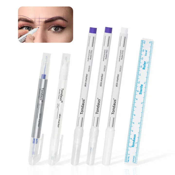 2Pcs%20Skin%20Marker%20Pen%20With%20Ruler%20Eyelash%20Extension%20Tool%20Sterilized%20Package%20For%20Tattoo%20Eyelashes%20Piercing%20Scribe%20Skin%20Marker%20Pen%20-%20Image%204