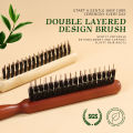 Professional Boar Bristle Hairbrush Slim Line Fluffy Comb Wood Salon Back Teasing Hair Comb Extension Hairdressing Styling Tools. 