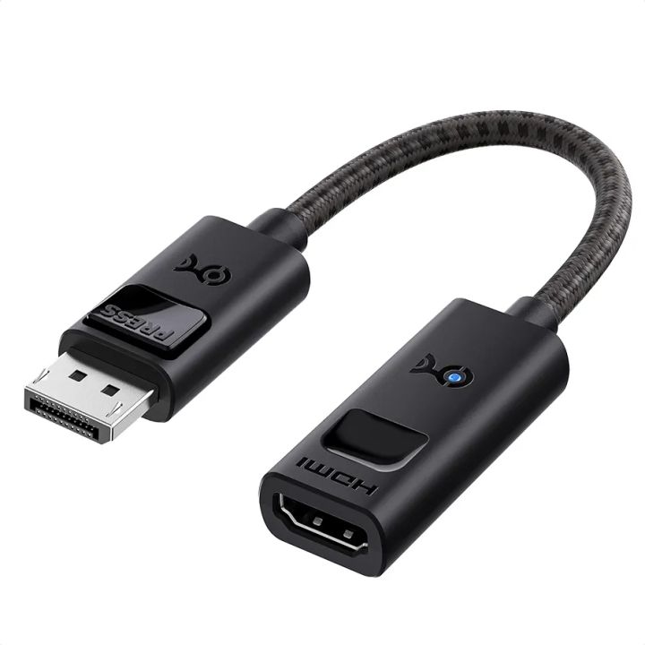 Cable Matters 8K DisplayPort 1.4 to HDMI 2.1 Adapter with 4K 120Hz / 8K 60Hz, 48 Gbps Unidirectional DisplayPort to HDMI 2.1 Cable Adapter in Black