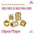 Screw nut M2 M2.5 M3 M4 M5 knurled brass embedment nuts insert nut injection. 