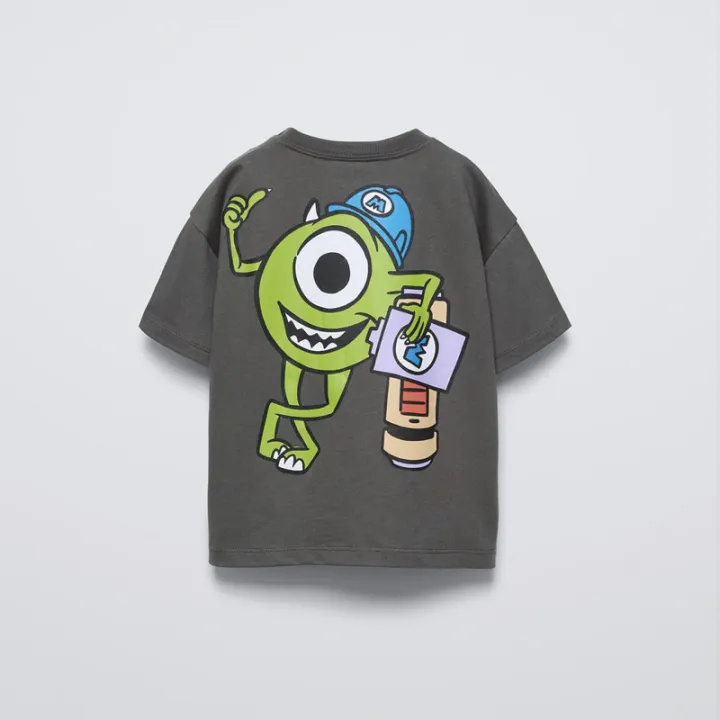 Toddler%20T-shirt%20Cute%20Monster%20Print%20Short%20Sleeve%20Crewneck%20Tops%202025%20Summer%20New%20Design%20Tees%20Boys%20Girls%20Casual%20Sports%20Loose%20Clothes%20-%20Image%203