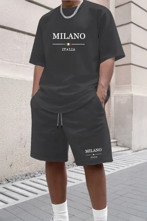 2026%20New%20Summer%20Men's%20Letter%20Printed%20Comfortable%20and%20Breathable%20Round%20Neck%20T-shirt%20and%20Shorts%20Set%20Solid%20Color%20Colo%20Sportswear%20-%20Image%204