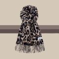 Fashion Leopard Tassels Shawl Imitation Cashmere Thickened Foulard Pashmina Hijabs Windproof Winter Warm Scarf Neck Warmer. 