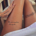 Juice Ink Lasting English Word Waterproof Temporary Tattoo Sticker Black Letter Feather Fonts Fake Tattoo Body Art Men Women Arm. 