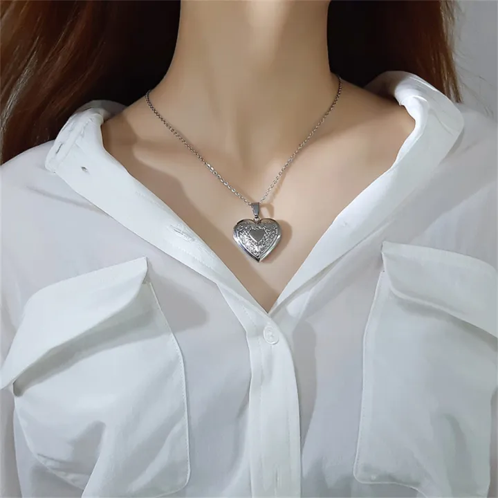 Romantic%20Heart%20Locket%20Pendant%20Openable%20Female%20Silver%20Color%20Stainless%20Steel%20Photo%20Frame%20Charm%20Necklace%20for%20Women%20Men%20Jewelry%20Gift%20-%20Image%202
