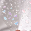 1pcs 5D Shell Light Nail Stickers Fashion Gold Border Love Heart Bowknot Moon Star Art Decal High Quality Manicure Decorations.