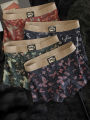 4Pcs/Set Boxers Men's Underwear Butterfly Print Panties Casual Fashion Underpant Breathable Male Boxer Shorts Sports Homme Panty. 