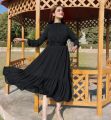 Korean Chiffon Long Frock with Belt. 