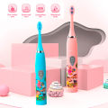 Children Sonic Electric Toothbrush Colorful Cartoon For Kids USB Rechargeable Soft Automatic Waterproof With Replacement Head. 