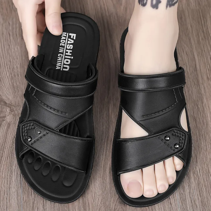 Summer%20Men's%20Sandals%20Leisure%20Beach%20Shoes%20Male%20Holiday%20Slippers%20Outdoor%20Retro%20Comfortable%20Casual%20Sandals%20leather%20Men%20Slippers%20-%20Image%206