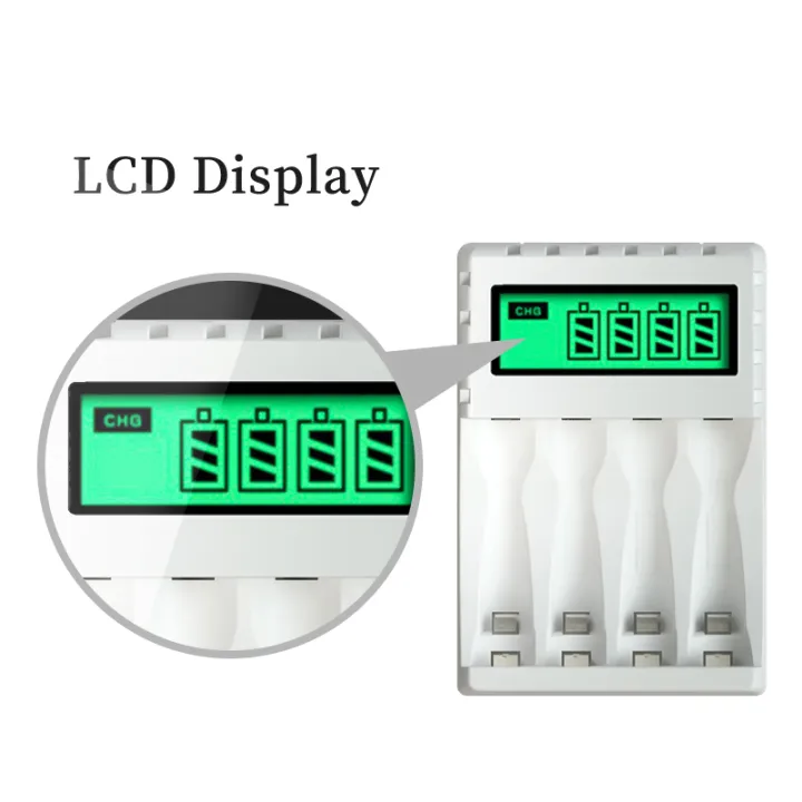PUJIMAX%204%20Slots%201.2V%20Smart%20Battery%20Charger%20LCD%20Display%20For%20AA/AAA%20NiCd%20NiMh%20Rechargeable%20Battery%20Portable%20Fast%20Charging%20Adapter%20-%20Image%204