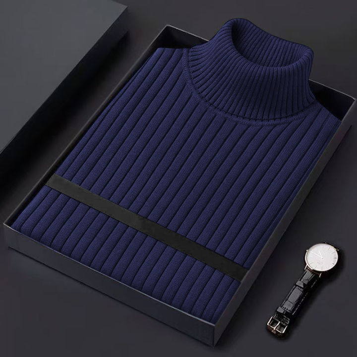 Autum%20Men's%20Slim%20Fit%20Pullover%20Sweaters%20Long%20Sleeve%20Turtleneck%20Sweater%20Casual%20Stripe%20Knitted%20Winter%20Warm%20Outdoor%20Streetwear%20-%20Image%204