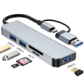 USB C Hub USB Splitter 8 in 2 USB Extender with 4 USB Port 1 USBC Port TF/SD Card Reader Audio Output Compatible with MacBook. 