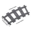 10pcs/50pcs City Straight/Curved Rails Trains Tracks Assembled Building Blocks Parts Railways DIY 53400/53401 Toys MOC Bricks. 