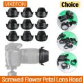 VIKEFON Camera Lens Hood - 49 52 58 55 62 67 72 77 82 MM for    DSLR SLR Camera Lente Protector Shade. 