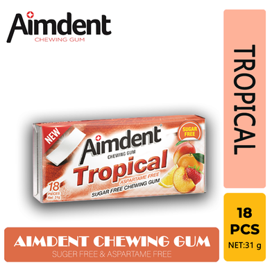 Aimdent Tropical (Sugar Free Chewing Gum)-18 Pcs