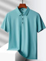 Selected popular nylon fabric, dad's summer clothing, middle-aged men's short sleeved T-shirt, summer ice silk quick drying, mid. 