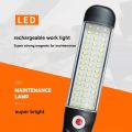 Portable Magnetic Auto Repair Work Light USB Rechargeable LED Flashlight With Magnet Hook For Car Repair Fishing Emergencies.