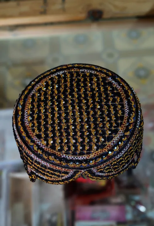 Handmade%20Cultural%20Sindhi%20Topi%20made%20with%20Commando%20CTC,%20Golden%20Muka,%20Multicoloured%20Pasham%20&%20Mirror%20-%20Image%204