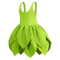 Disney Green Fairy Tinkerbell Princess Elf Dress Halloween Costumes For Girl Summer Beach Party Fancy Tinker Bell Dress Wings. 