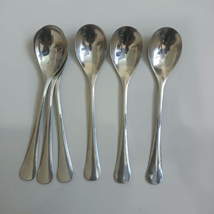 NOVA 6 pcs stainless steel long sup spoon 6 inches long silver colour