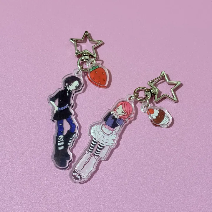 Anime%20Komatsu%20Nana%20Oosaki%20Nana%20Cosplay%20Keychain%20Cute%20Acrylic%20Strawberry%20Keyrings%20Backpack%20Pendant%20Decoration%20Set%20-%20Image%204