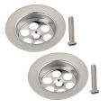 2 Set 70mm Stainless-Steel Kitchen Bathroom Sink Strainer Bath Plug Hole With Screw Drain Hole Filter Plug. 