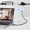1.8m Internet LAN Network Cable Directly Connected USB Type-C To RJ45 Cord for MacBook Pro iPad Pro Smartphone Laptop PC.