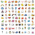 100pcs Cute Mini Animals Foods Cartoon Graffiti Stickers Phone Guitar Laptop Notebook Suitcase Cup Waterproof Sticker Kids Toy.