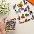 Cute Wooden Cat-Shaped Fun High-Difficulty Puzzle Toy Kids Early Education Thinking Training Creative Portable Birthday . 